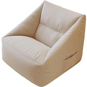 Comfortabele grote luie zitzak stoelen gevuld met hoge vloeibaarheid EPP-deeltjes, armleuning zitzak stoel woonkamer, slaapkamer (kleur: wit B, maat: A)