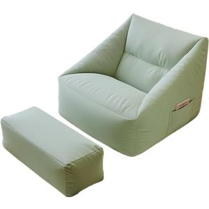 Comfortabele grote luie zitzak stoelen gevuld met hoge vloeibaarheid EPP-deeltjes, armleuning zitzak stoel woonkamer, slaapkamer (kleur: groen a, maat: B)