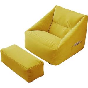 Grote luie zitzak bank met armleuningen, EPP-deeltjes gevulde grote luie zitzak stoelen, technische doek/katoen en linnen hoes (kleur: geel B, maat: B)