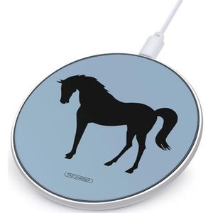 Silhouette Paard Draadloze Oplader Draagbare Draadloze Oplader Ronde Draadloze Opladen Pad Telefoon Oplader