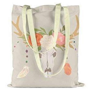 Bonamaison Boodschappentas, boodschappentas, machinewasbaar, opvouwbaar, zeildoek met lange handgrepen, grootte: 34 x 40 cm