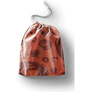 Bonamaison Bedrukte katoenen tassen met trekkoord, boodschappentas, buidel, stoffen zak, groentezak, herbruikbaar, milieuvriendelijk, multifunctioneel, opvouwbaar, grootte: 12x15 cm