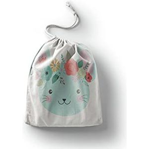 Bonamaison Sac de produits en coton imprimé avec cordon de serrage, sac d'épicerie réutilisable, sacs biodégradables respectueux de l'environnement, pochette de voyage, sacs de sachet, sac à