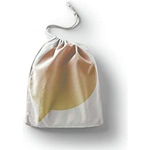 Bonamaison Bedrukte katoenen tassen met trekkoord, boodschappentas, buidel, stoffen zak, groentezak, herbruikbaar, milieuvriendelijk, multifunctioneel, opvouwbaar, grootte: 12x15 cm
