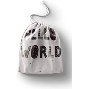 Bonamaison Katoenen zak met trekkoord, boodschappentas, herbruikbaar, milieuvriendelijk, opvouwbaar, grootte: 12 x 15 cm