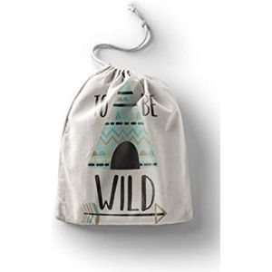 Bonamaison Katoenen zak met trekkoord, boodschappentas, herbruikbaar, milieuvriendelijk, opvouwbaar, grootte: 12 x 15 cm