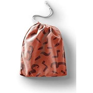 Bonamaison Bedrukte katoenen tas met trekkoord, boodschappentas, herbruikbaar, milieuvriendelijk, opvouwbaar, grootte: 30 x 40 cm