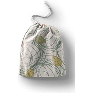 Bonamaison Bedrukte katoenen tassen met trekkoord, boodschappentas, herbruikbaar, milieuvriendelijk, opvouwbaar, maat: 30 x 40 cm
