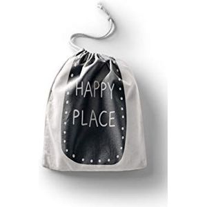 Bonamaison Katoenen zak met trekkoord, boodschappentas, herbruikbaar, milieuvriendelijk, opvouwbaar, grootte: 30 x 40 cm