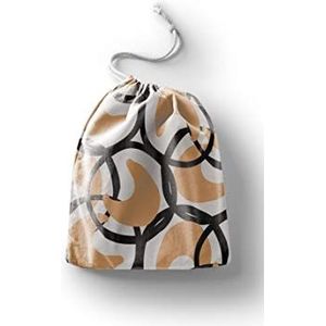 Bonamaison Katoenen zak met trekkoord, boodschappentas, herbruikbaar, milieuvriendelijk, opvouwbaar, grootte: 30 x 40 cm