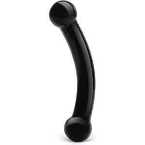 Gl�s - Double Bull Black Glazen Dildo