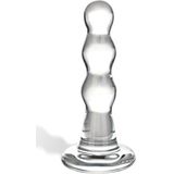 Gl�s - Triple Play Beaded Glazen Butt Plug Transparant