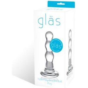 Glas - Triple Play Beaded Glazen Butt Plug