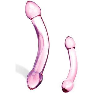 Gl�s - Double Trouble Purple Glazen Dildo