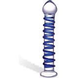 Gl�s - Blue Spiral Glazen Dildo