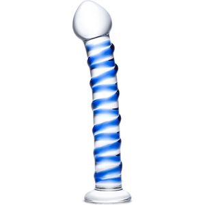 Gl�s - Blue Spiral Glazen Dildo