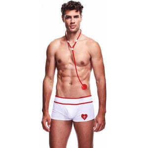 Envy Menswear Doctor Love Boxershorts voor heren, wit, XL