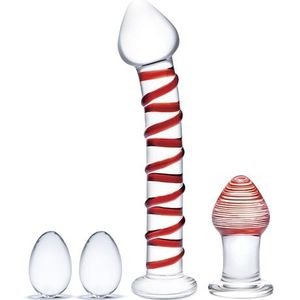 Glas - Mr. Swirly Glazen Kegel Balls, Dildo &amp; Butt Plug