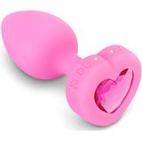 B-Vibe - Vibrerende Hartvormige Butt Plug M/L Rood