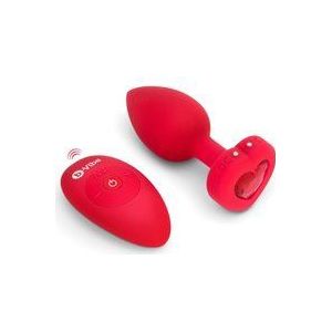 B-Vibe - Vibrerende Hartvormige Butt Plug M/L Rood