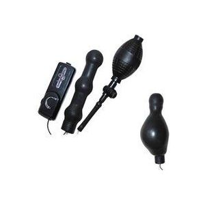 Zepplin Inflatable Vibrating Anal Wand - Black
