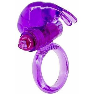 Ultra Soft Jelly Vibrating Rabbit Cockring - Purple