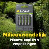 1 x 4 GP ReCyko Pro NiMH fotobatterij AA/Mignon 2000 mAh Pro