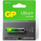 GP batterij Ultra+ Alkaline AA 4 stuks - Extra hoge kwaliteit