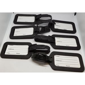 Kofferlabel - Kofferlabels - Bagage Label- Bagagelabel - Zwart - 6 STUKS
