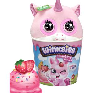 Winksies - Strawberry Unicorn - Interactieve Knuffel - Roze - Pluche