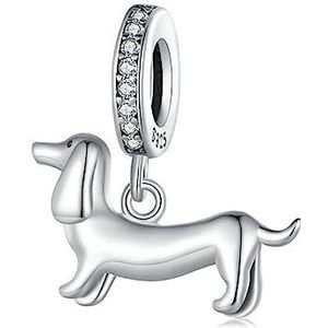Hond Charm 925 Sterling Zilver Kat Paard Gevlekte Hond Bulldog Poedel Golden Retriever Dier Huisdier Kerst Charm voor Pandora Bedel Armband voor Pandora Bedel Armband, Eén maat, Sterling zilver