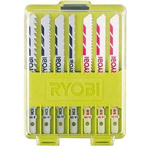 RYOBI Decoupeerzaagbladenset RAK10JSB (10-delig, geschikt voor alle decoupeerzagen van het Ryobi assortiment, voor T-opname)