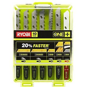 Ryobi 5132002811 decoupeerzaagblad 10 RAK10JSBWM, set zaagbladen voor hout, kunststof en metaal, decoupeerzagen van ONE + systeem, universele opname, incl. uitsparingen, 6-delig