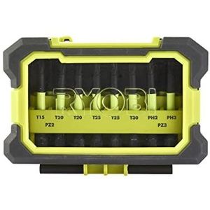 Ryobi 4892210149084 koffer schokbestendig 10 accessoires De Vissage, meerkleurig