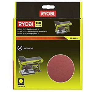 RYOBI - 10 schijven diameter 150 mm zelfklevende korrel 80 voor band- en schijfschuurmachines RBDS4601G - SD150A10