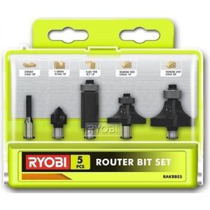RYOBI - RAKRBS5 - 5-delige Freesset - 6 mm - Geschikt voor Randfrezen en Bovenfrezen