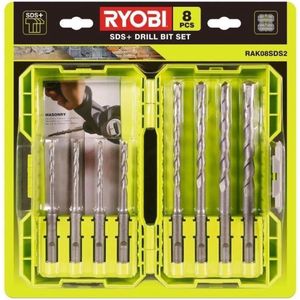 Ryobi RAK08SDS2 SDS+ steenboorset, 8-delig