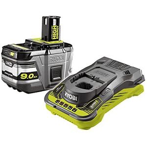 Ryobi 9,0 Ah High Energy lithium + accu & snellader ONE+ 18 V RC18150-190