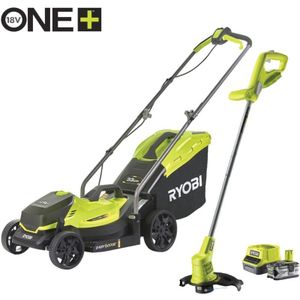 RYOBI ONE+ 18V Accu 33cm Grasmaaier & 25cm Grastrimmer kit (incl. 1x 4.0Ah accu & lader)