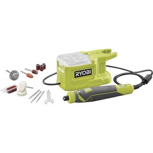 Ryobi - RRT18-0 - Accu-Rotatiegereedschap - Groen - Inclusief 15 Accessoires