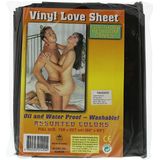 NMC Vinyl Love Sheet - Latex Deken - Watervast - BDSM Matrasbescherming - Zwart - 227cmx158cm
