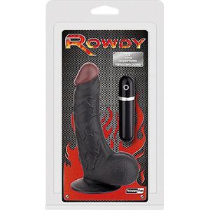 NMC Rowdy Vibrating Dong met zuignap, 19 cm, Zwart