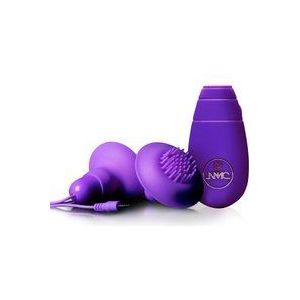 NMC – Tepel en Clitoris Stimulatie Set met Vibratie met Massage Noppen – Paars