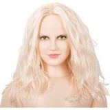 NMC – Liefdespop Hot Lucy 3D Gezicht met Haar - Gehurkte Houding en Afneembaar Geslachtsdeel – Beigeig