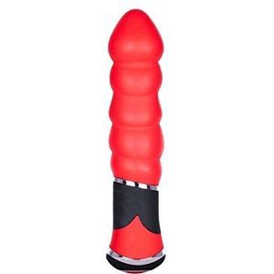 Dream Toys 20987 Ribbed Anal Vibrator, 11 cm x 3,5 cm, rood