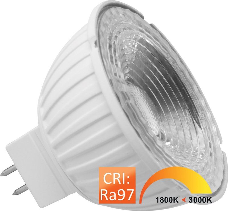 10x Megaman GU5.3 LED Lamp | 6W 1800K/3000K 18V | 918/930 36° Ø50mm Dimbaar | MM09918