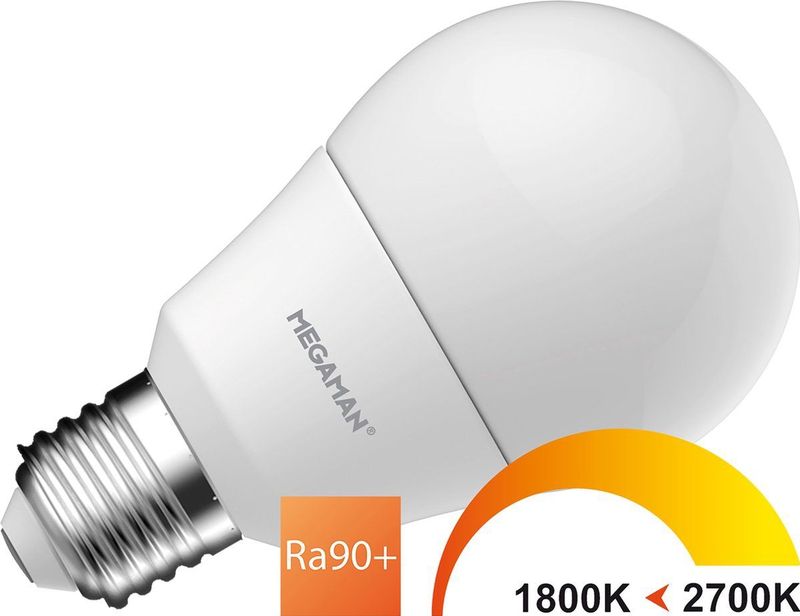 10x Megaman E27 LED Lamp | 2.9W 1800K/2700K 220V/240V | 918/927 Dimbaar | MM11070