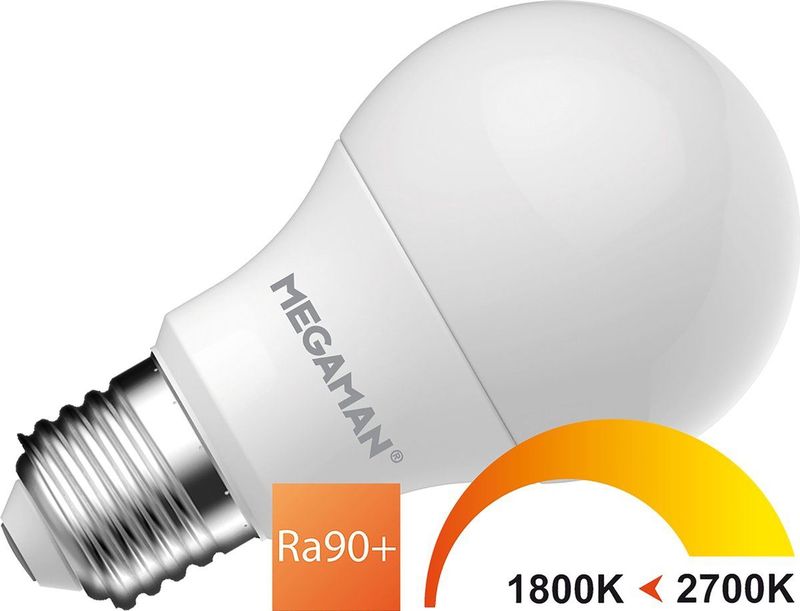 10x Megaman E27 LED Lamp | 5W 1800K/2700K 220V/240V | 918/927 Dimbaar | MM11077