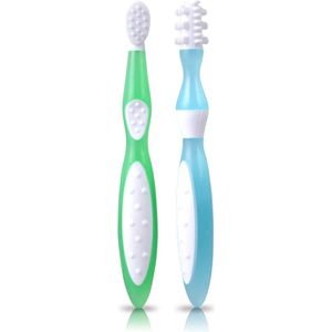 KidsMe Tandenborstel set - Voor baby, kind & peuter - Blauw/Groen