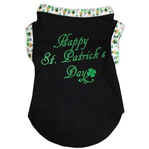 Petitebelle gelukkig St Patrick's dag puppy hond shirt, Medium, Zwart